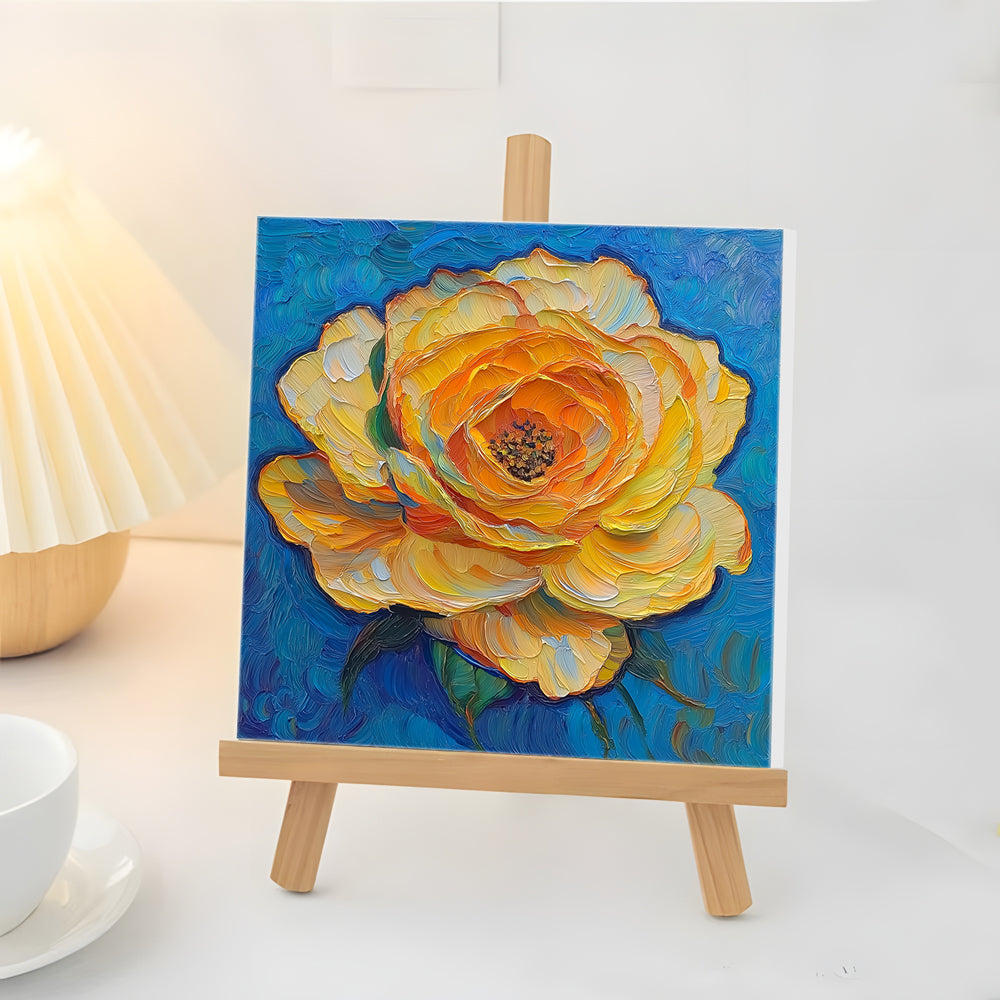 Beautiful Yellow Rose Mini Paint by Numbers