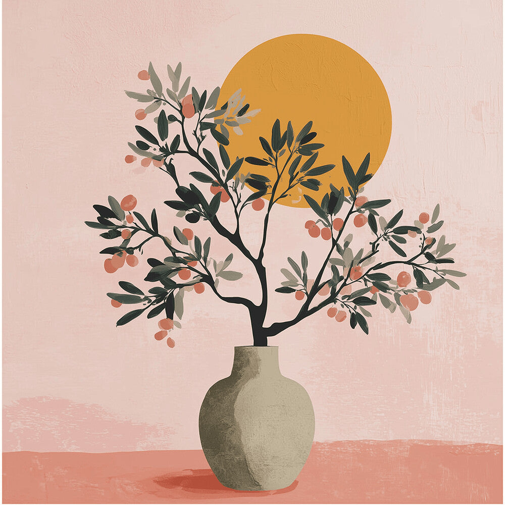 Berry Tree Branches in Vase Paint by Numbers