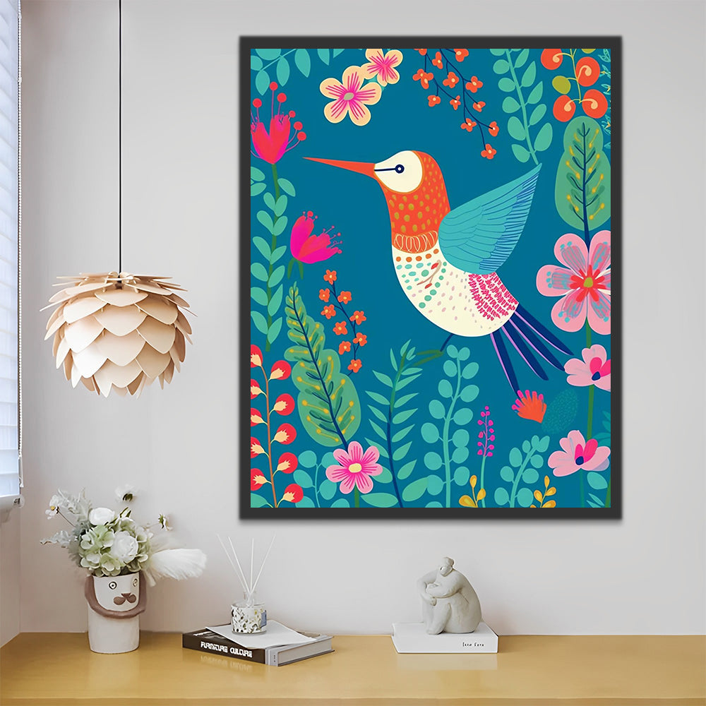 Bird and Flowers Paint by Numbers for Kids