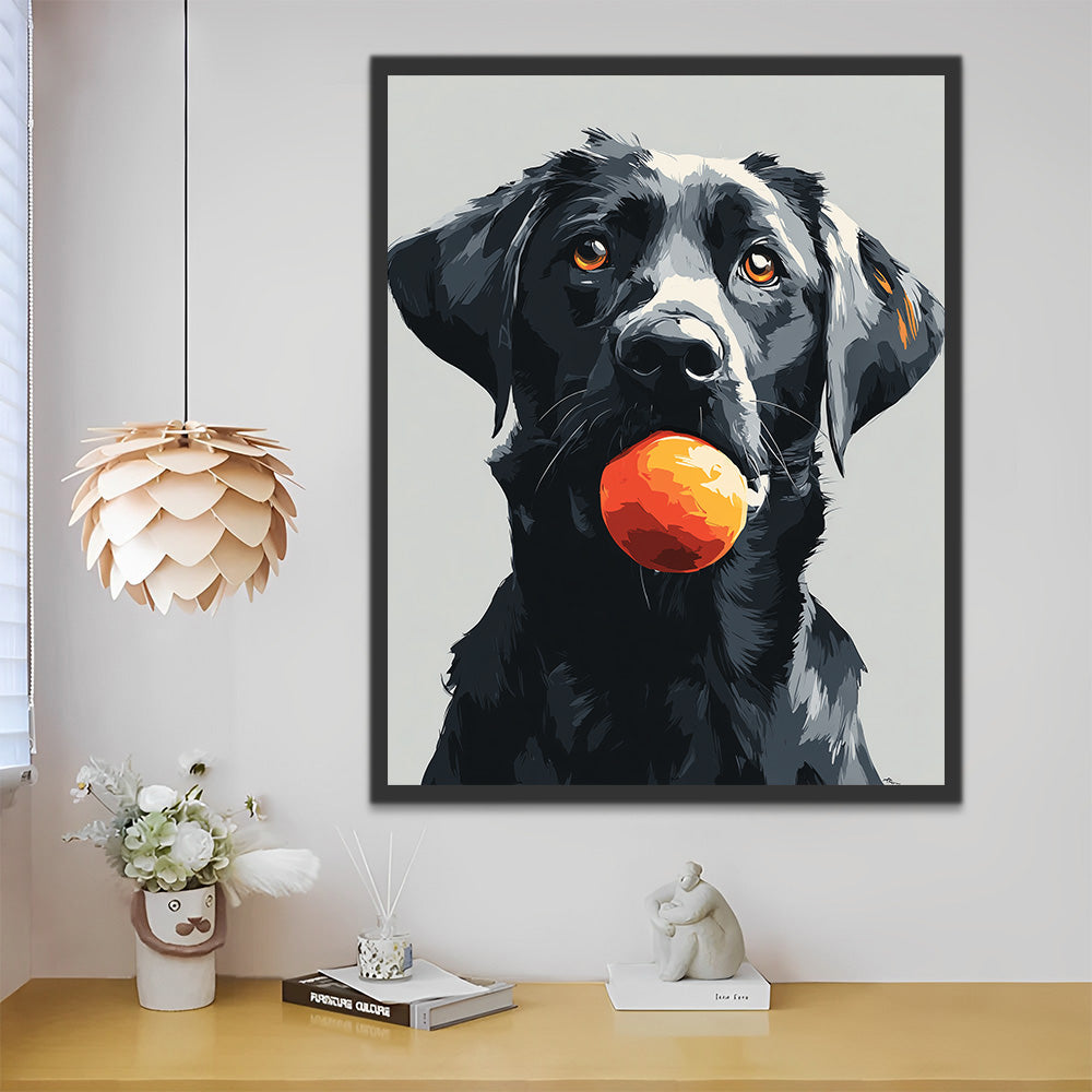 Black Labrador Paint by Numbers