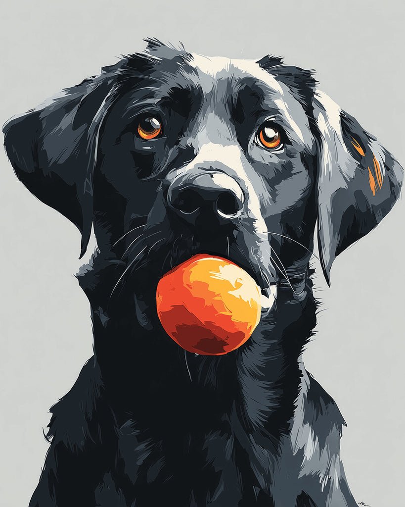 Black Labrador Paint by Numbers
