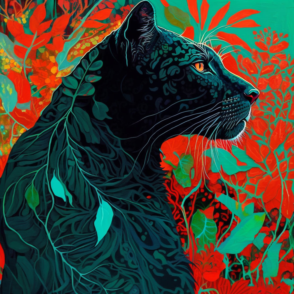 Black Leopard Paint by Numbers