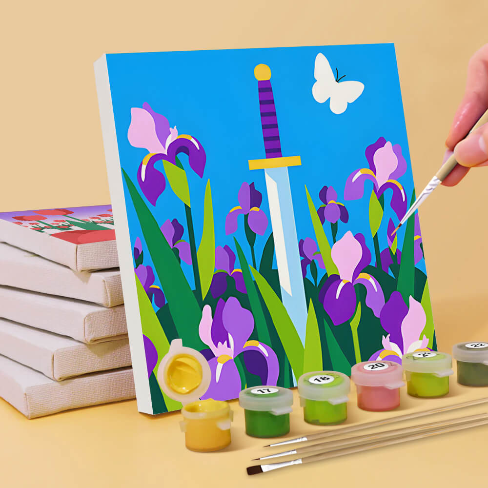 Blooming Flower Fields 6 Pieces Mini Paint by Numbers