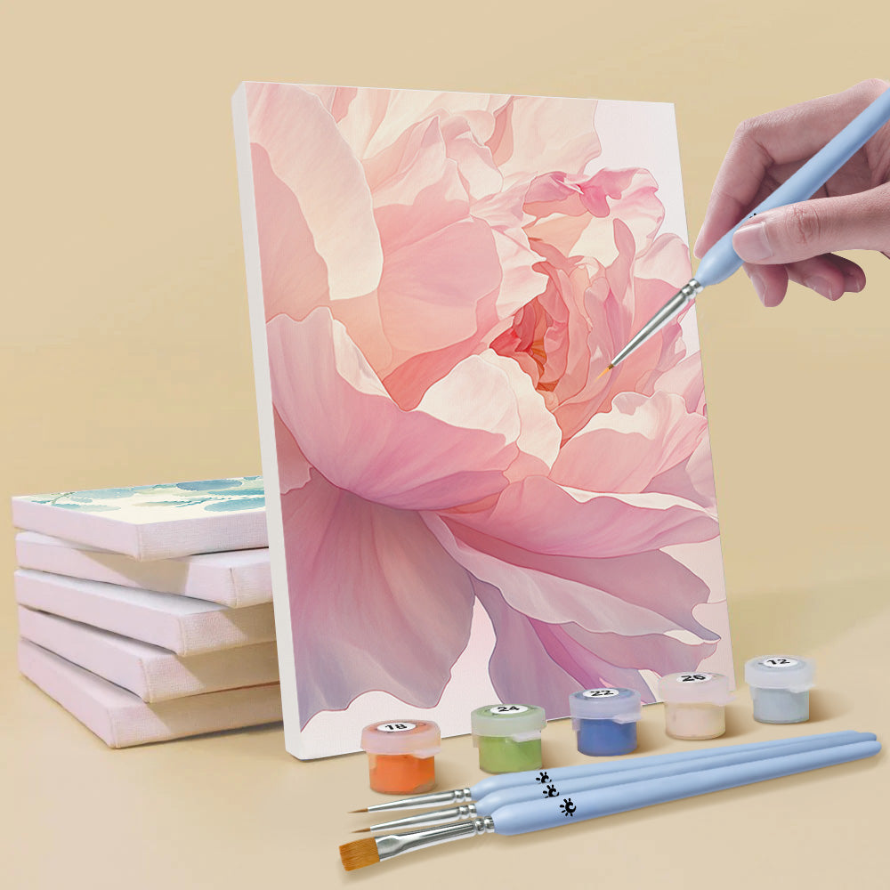 Blooming Flowers and Colorful Leaves 6 Pieces Mini Paint by Numbers
