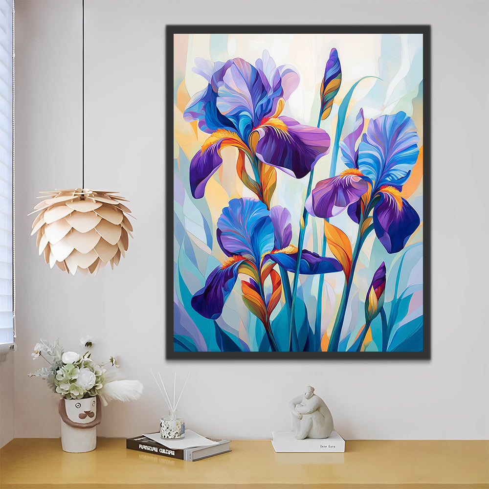 Blue-Purple Irises Paint by Numbers