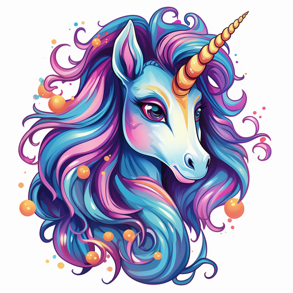 Blue Purple Unicorn Paint by Numbers