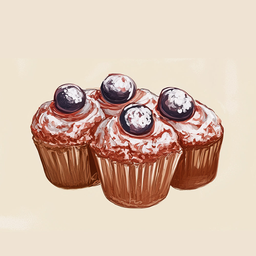 Blueberry Cupcakes Mini Paint by Numbers