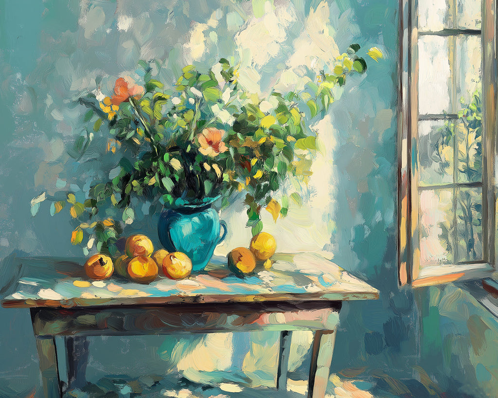 Bonsai and Fruits by the Window Paint by Numbers