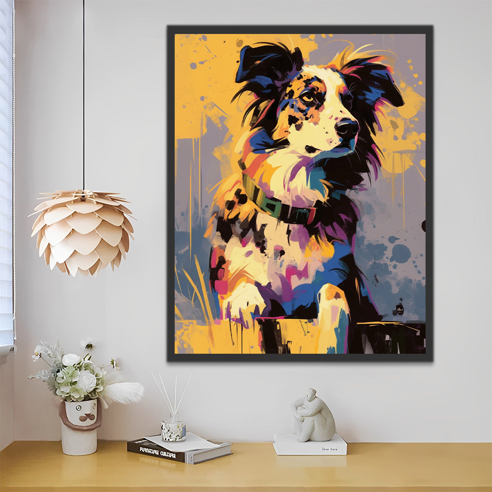 Border Collie and Graffiti Paint by Numbers