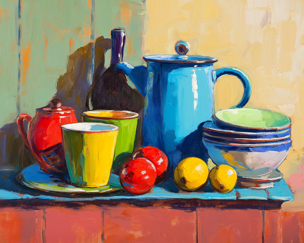 Bowls, Teapots and Cups Paint by Numbers