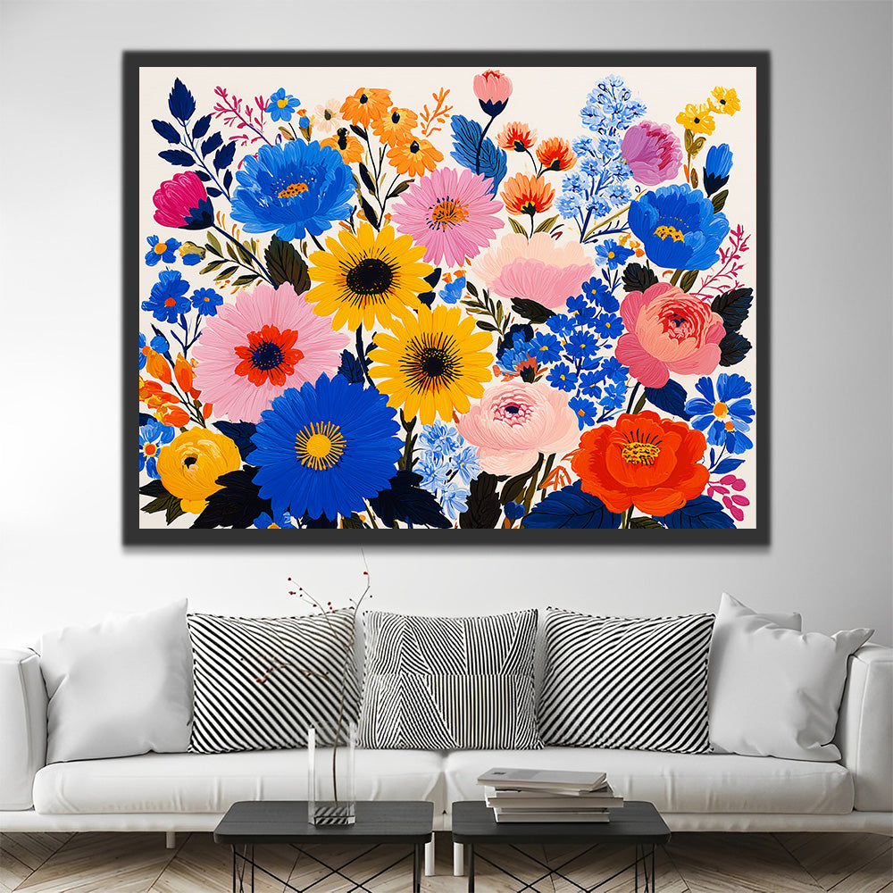 Bright Chrysanthemums Paint by Numbers