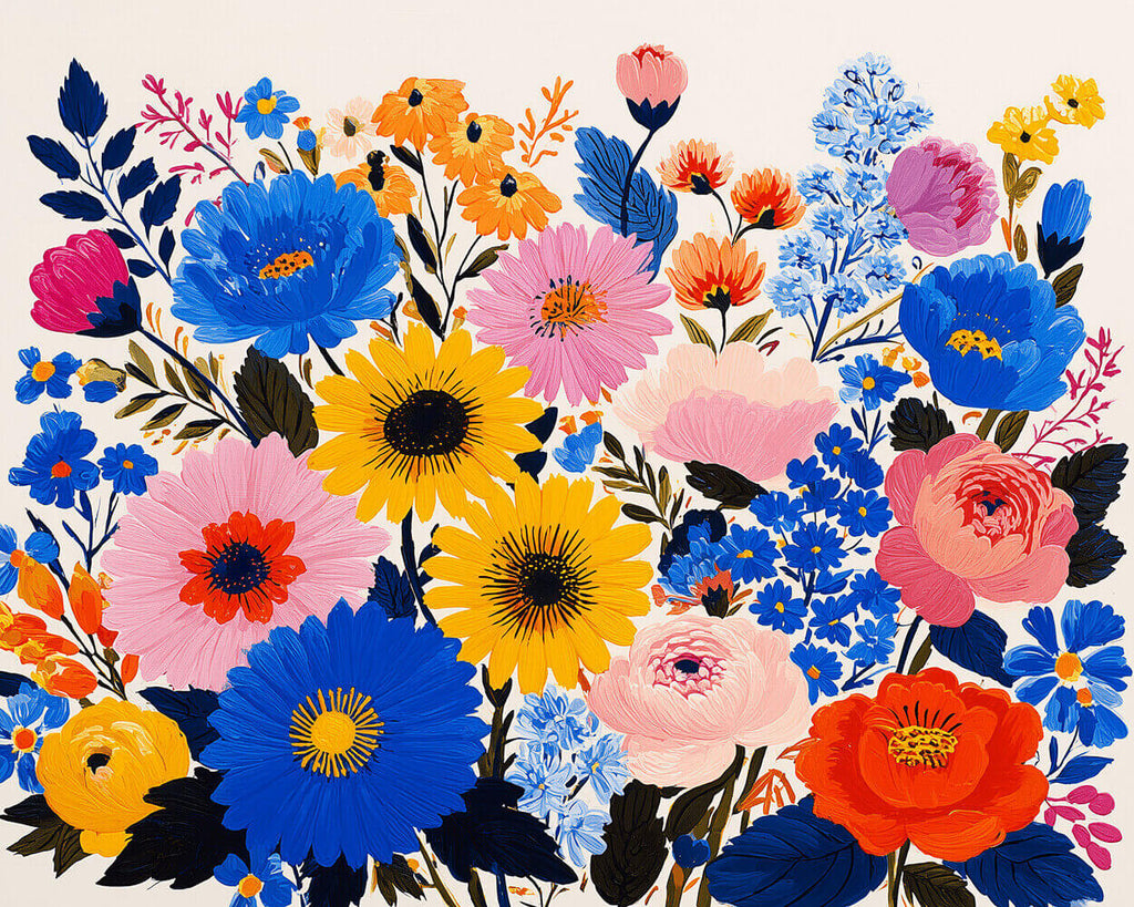 Bright Chrysanthemums Paint by Numbers