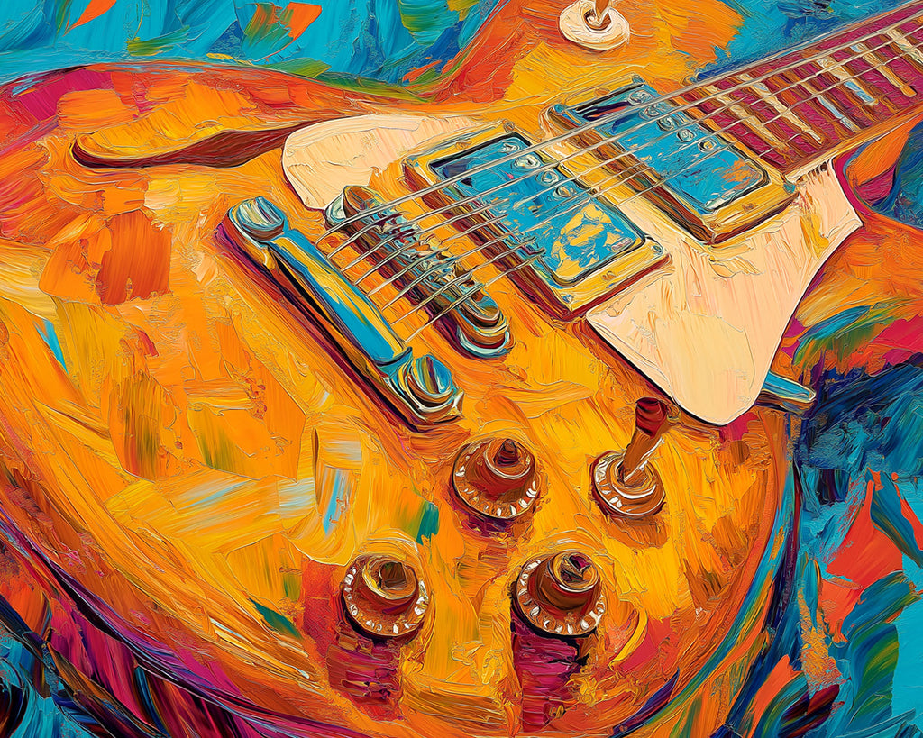 Brightly Colored Guitar Paint by Numbers