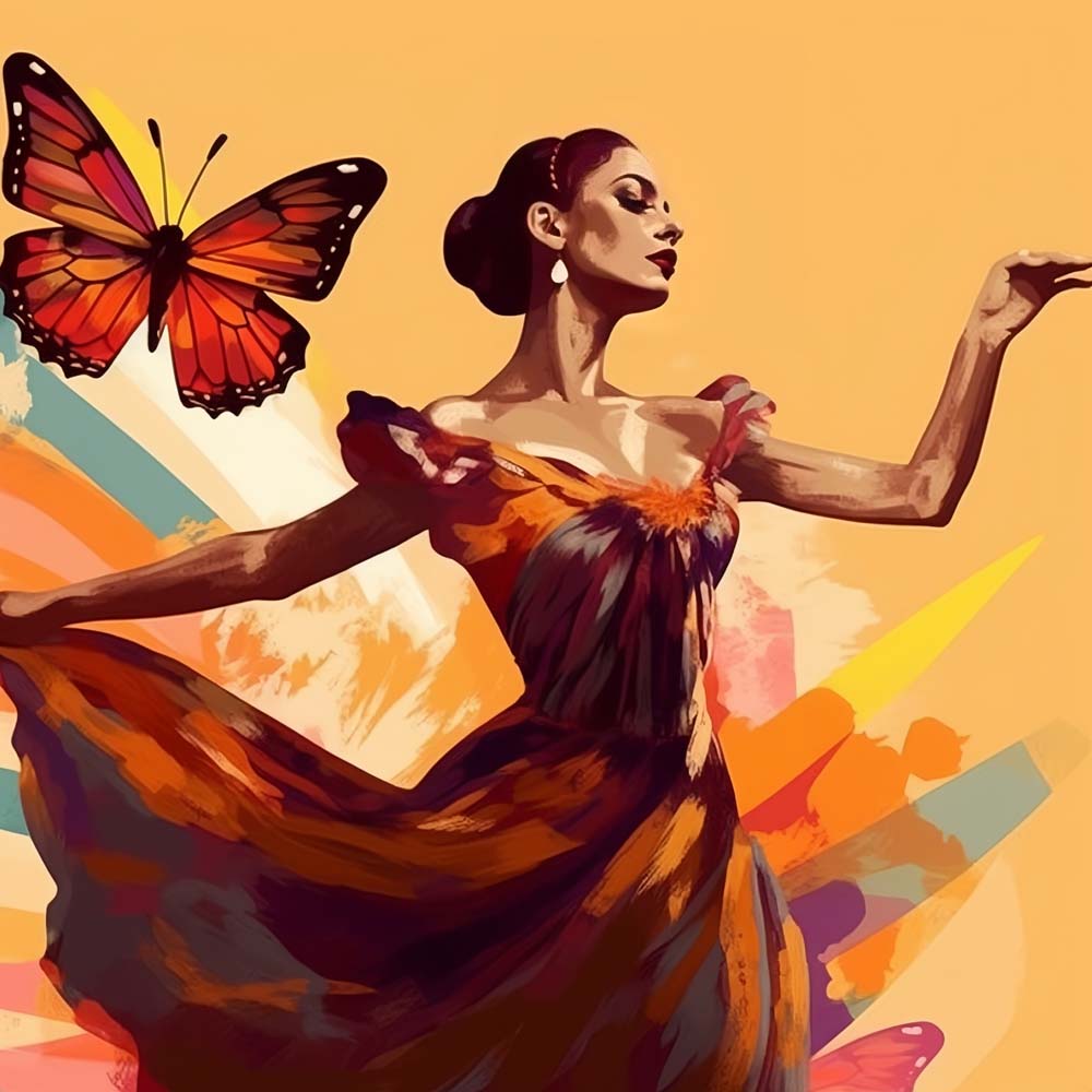 Butterfly and Dancer Paint by Numbers