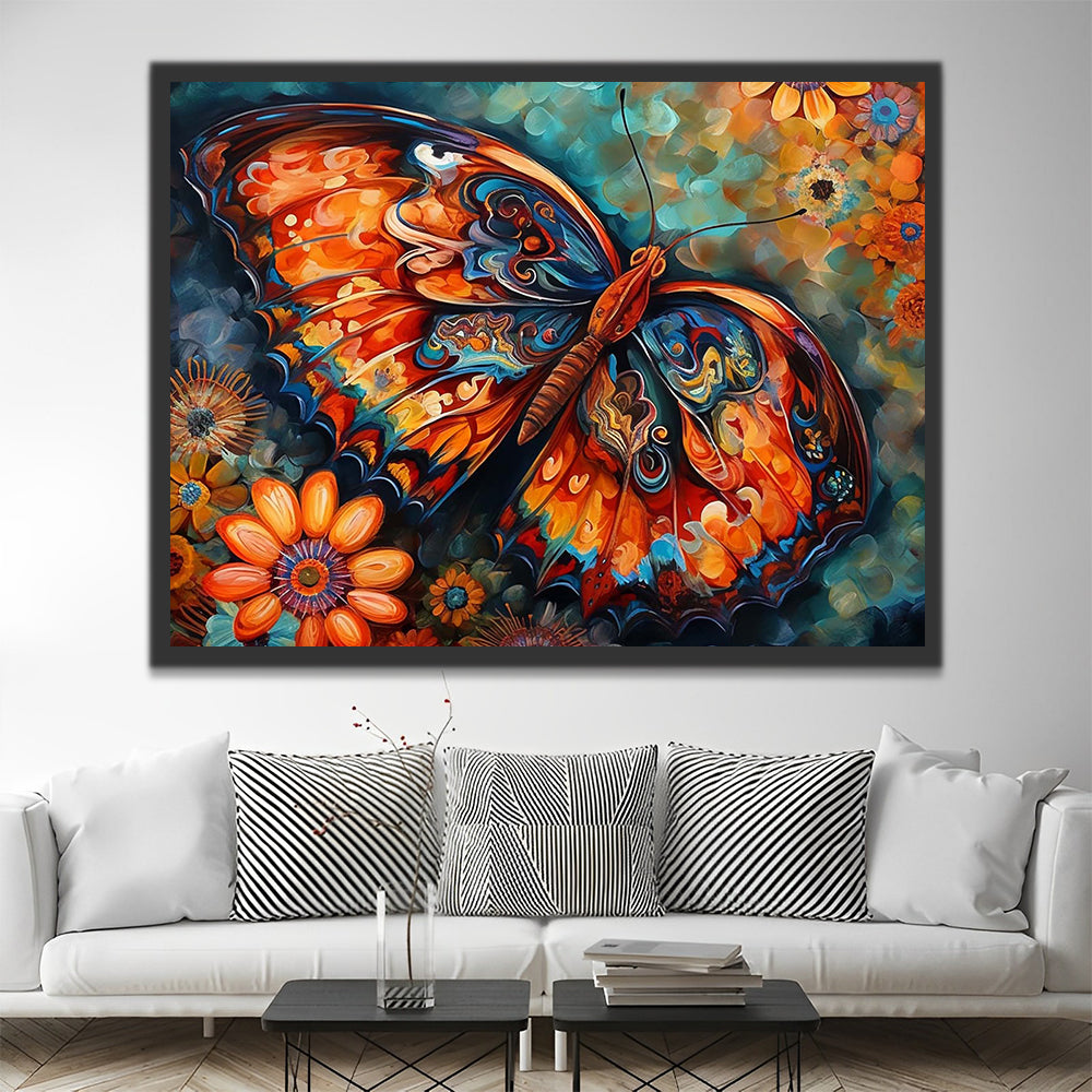 Butterfly and Flowers Paint by Numbers