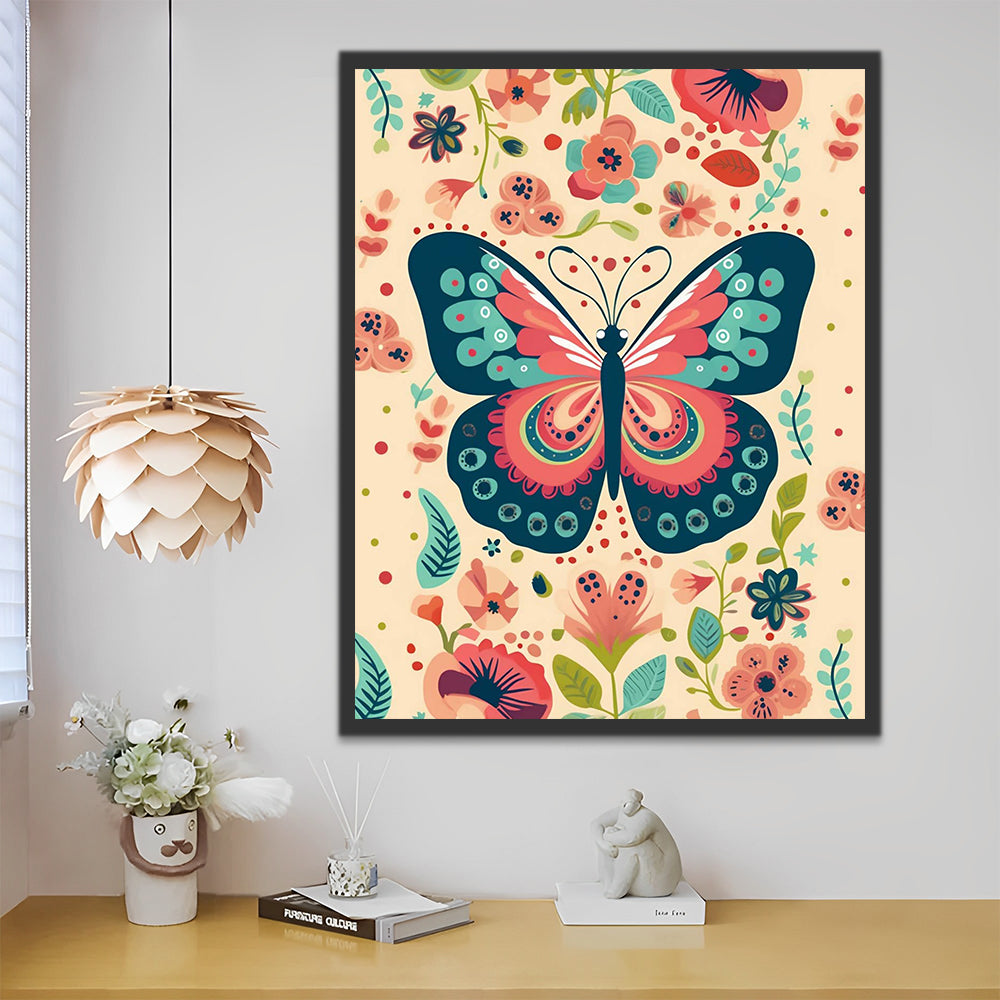 Butterfly and Flowers Paint by Numbers