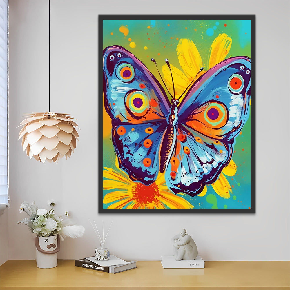 Butterfly and Sunflowers Paint by Numbers