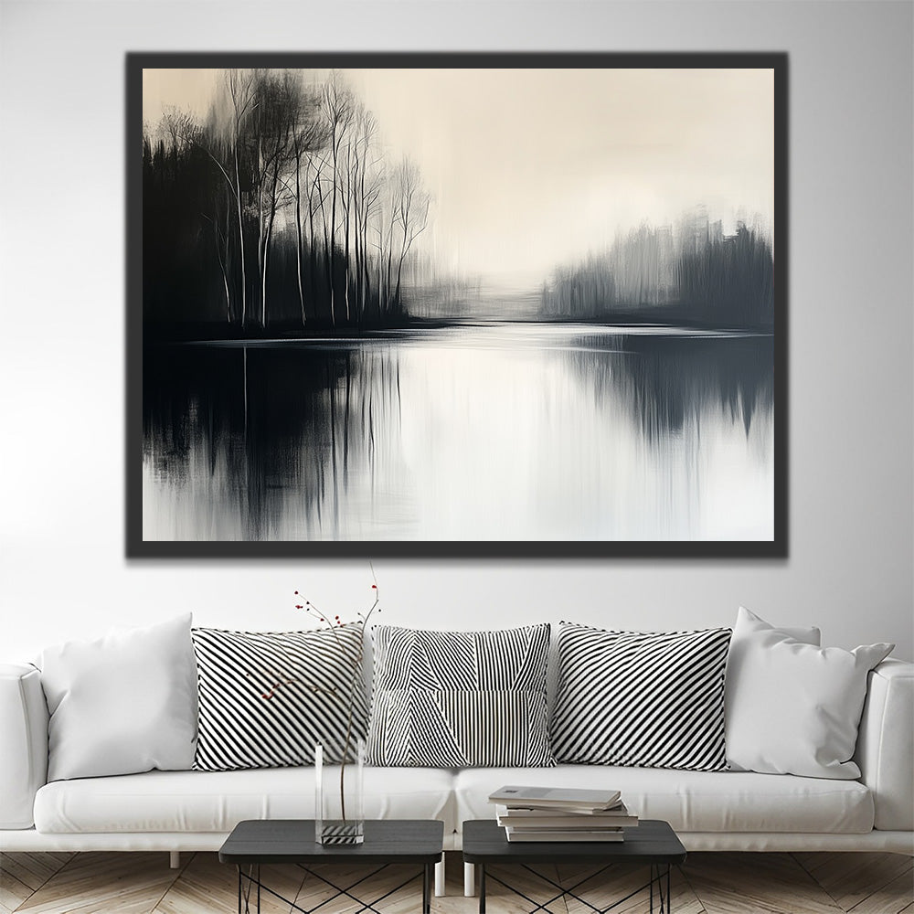Calm Lake and Woods Paint by Numbers