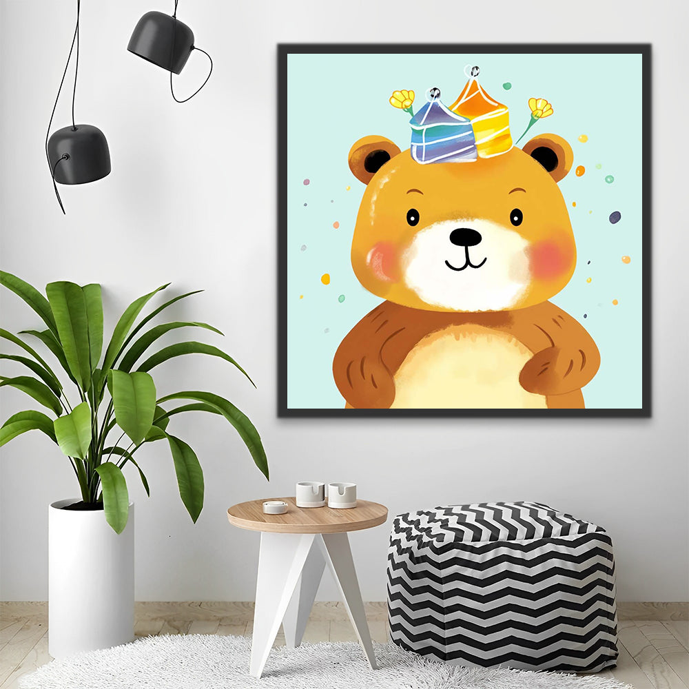 Cartoon Bear Paint by Numbers for Kids