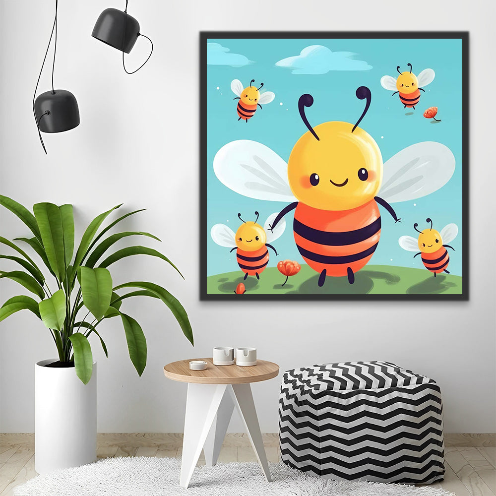 Cartoon Bees Paint by Numbers for Kids