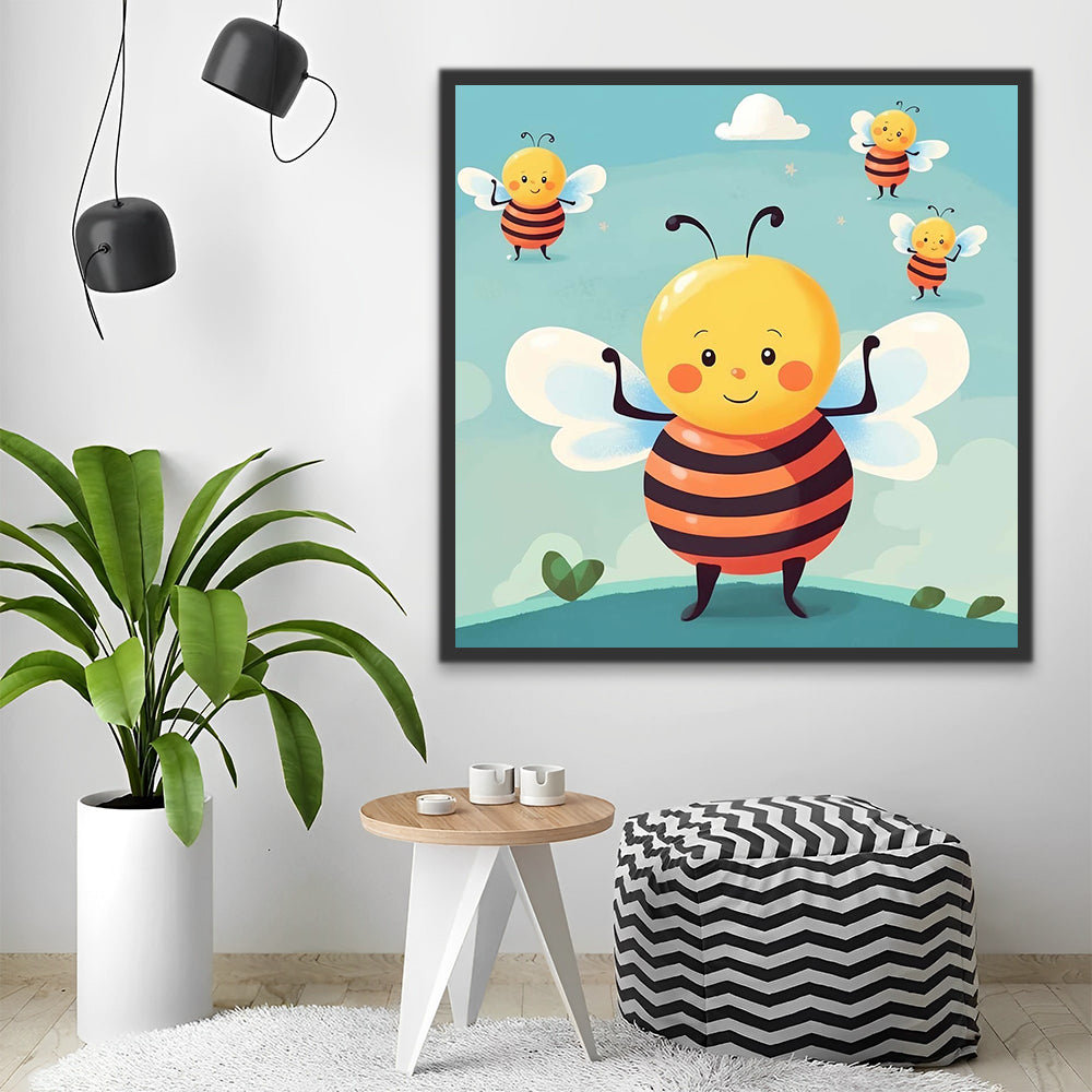 Cartoon Bees Paint by Numbers for Kids