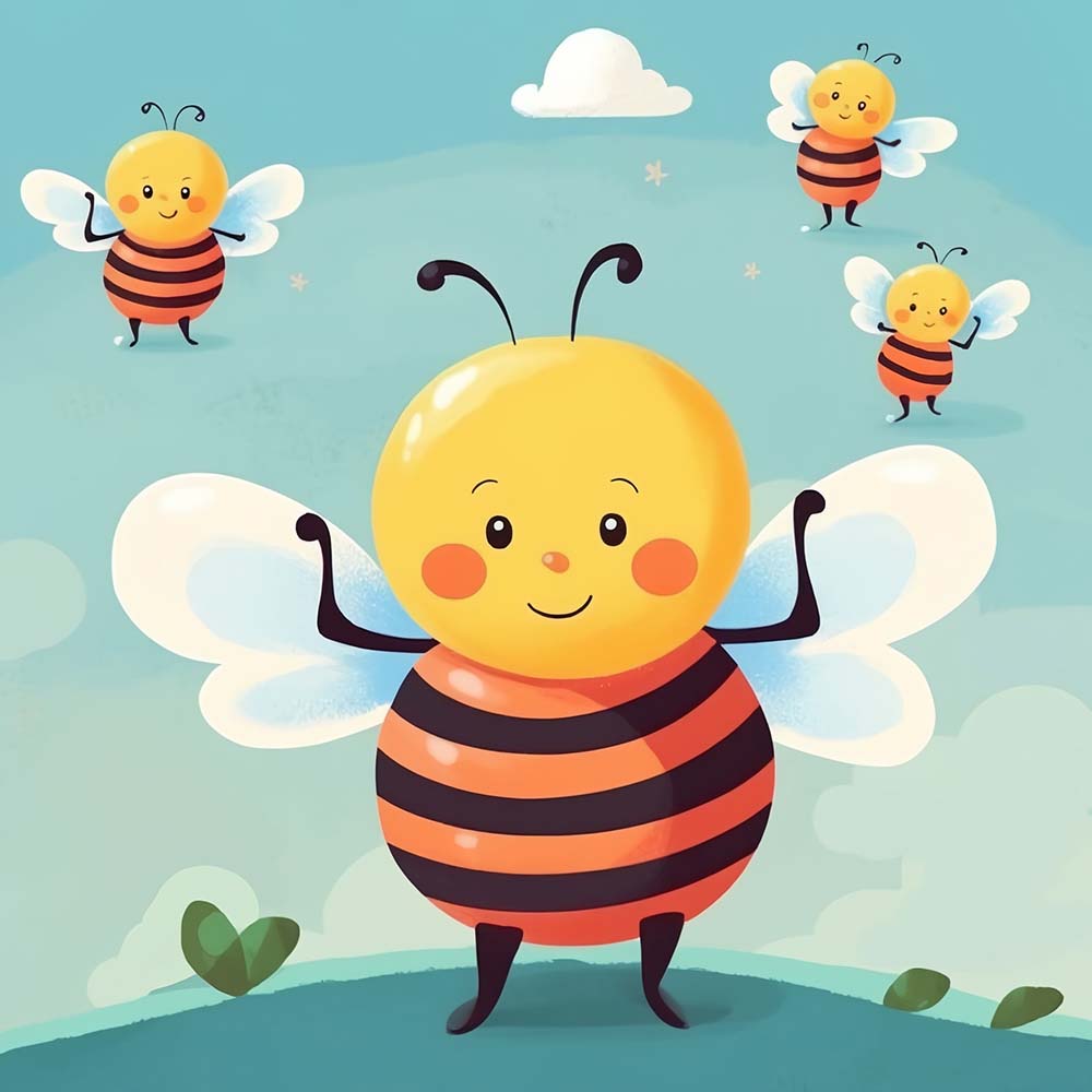 Cartoon Bees Paint by Numbers for Kids