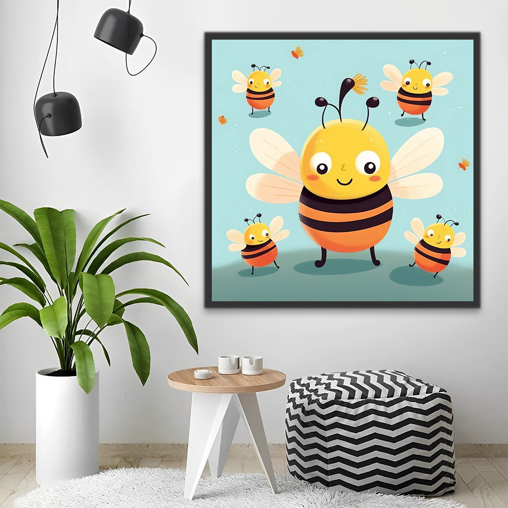 Cartoon Bees Paint by Numbers for Kids