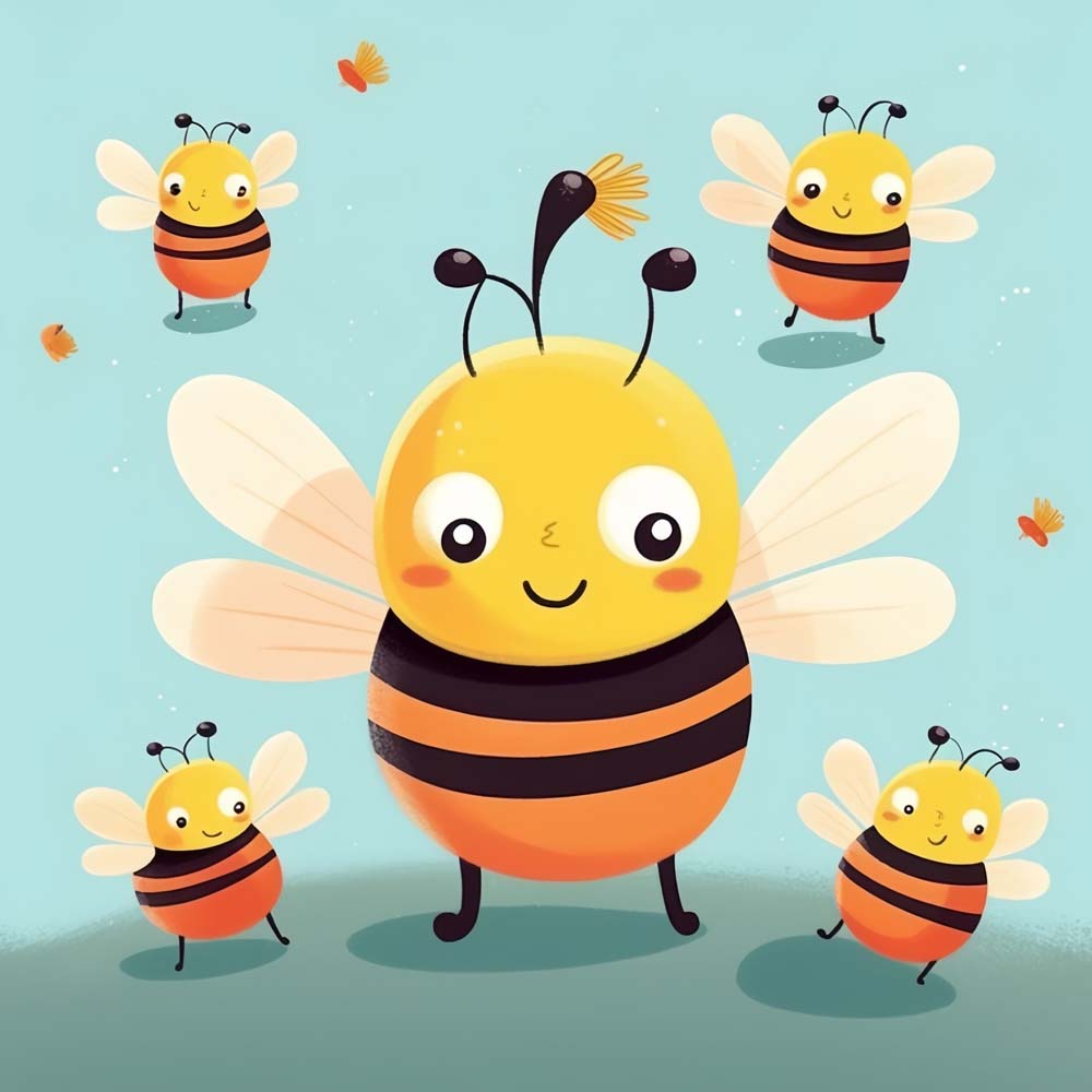 Cartoon Bees Paint by Numbers for Kids