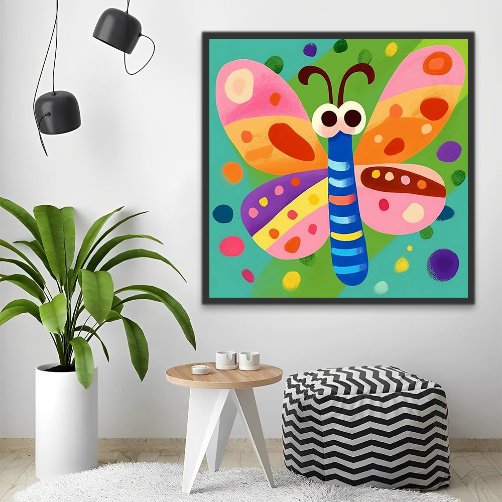 Cartoon Butterfly Paint by Numbers for Kids