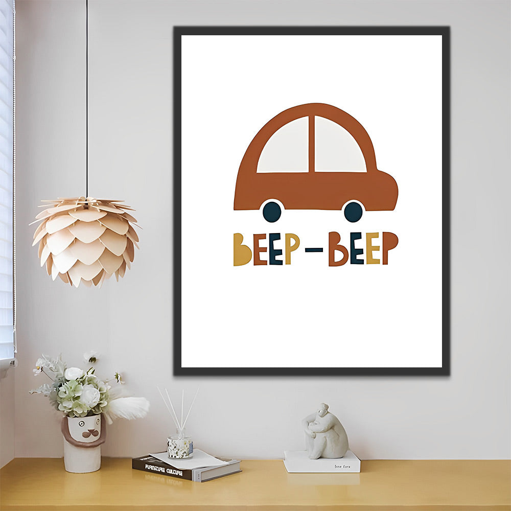 Cartoon Car Paint by Numbers for Kids