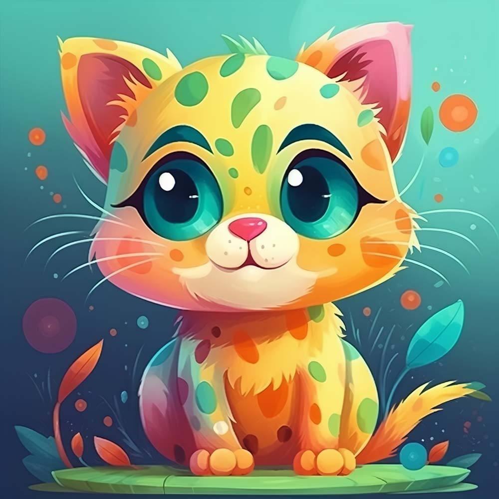 Cartoon Cat Paint by Numbers for Kids