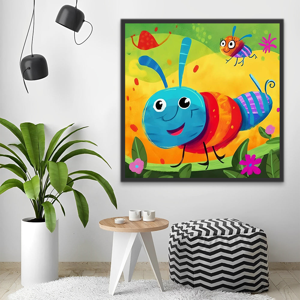 Cartoon Caterpillar Paint by Numbers for Kids