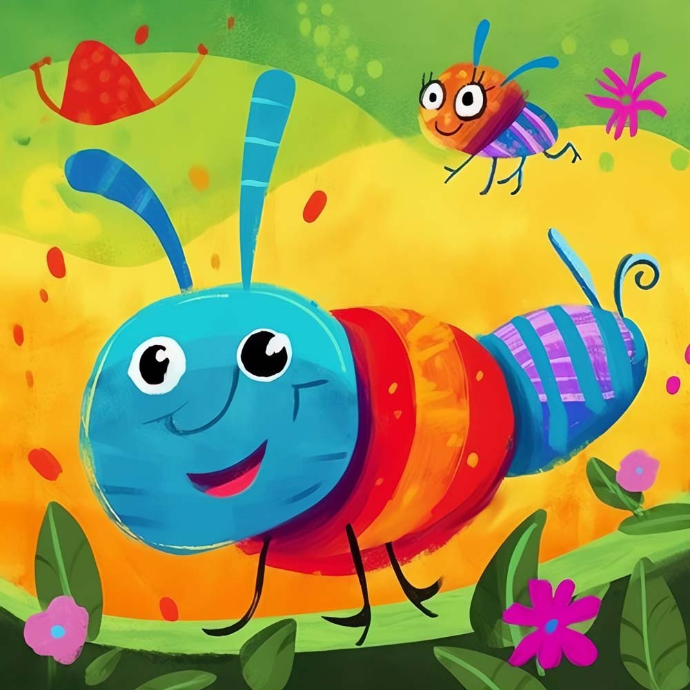 Cartoon Caterpillar Paint by Numbers for Kids