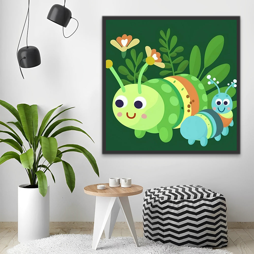 Cartoon Caterpillars Paint by Numbers for Kids