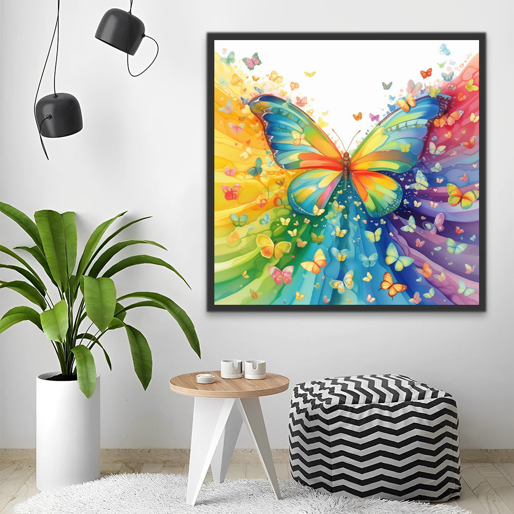 Cartoon Colorful Butterflies Paint by Numbers