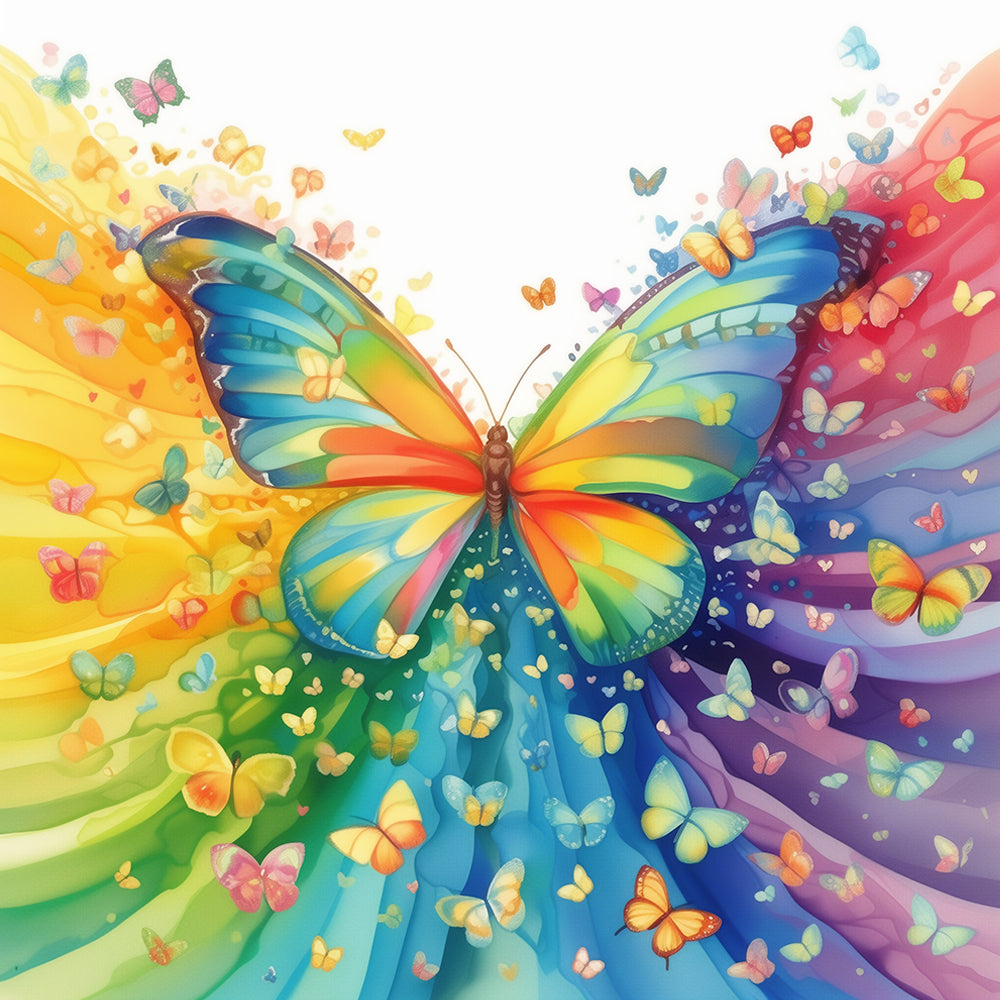 Cartoon Colorful Butterflies Paint by Numbers