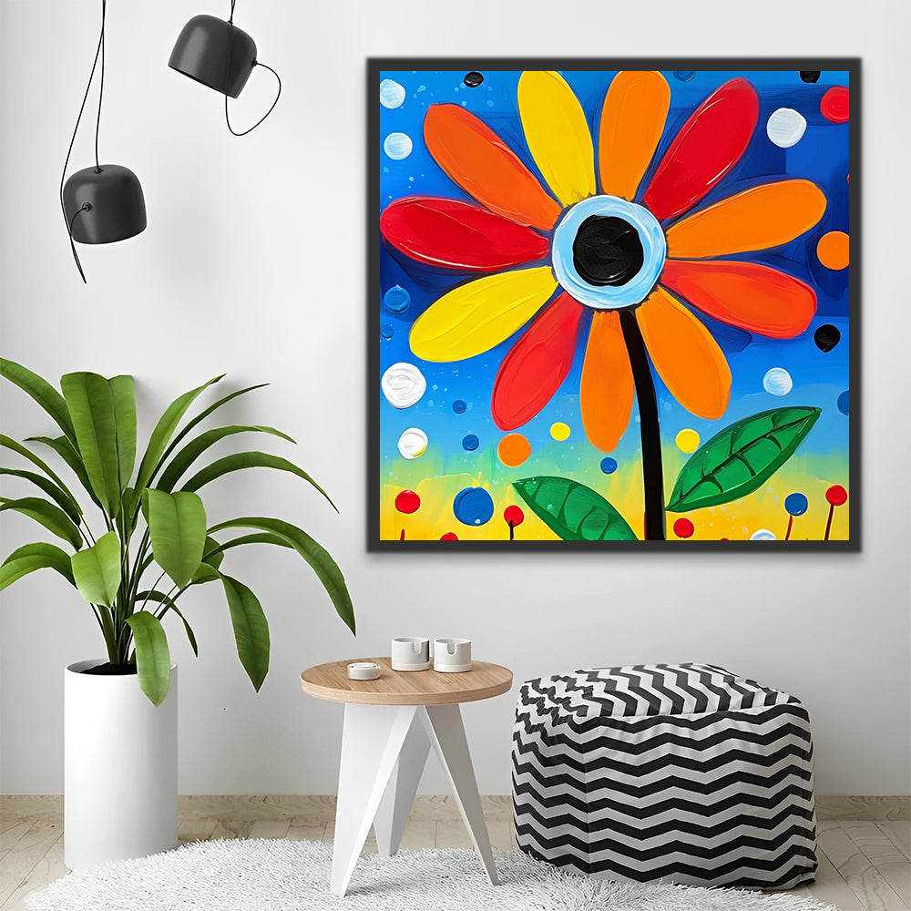 Cartoon Colorful Flower Paint by Numbers for Kids