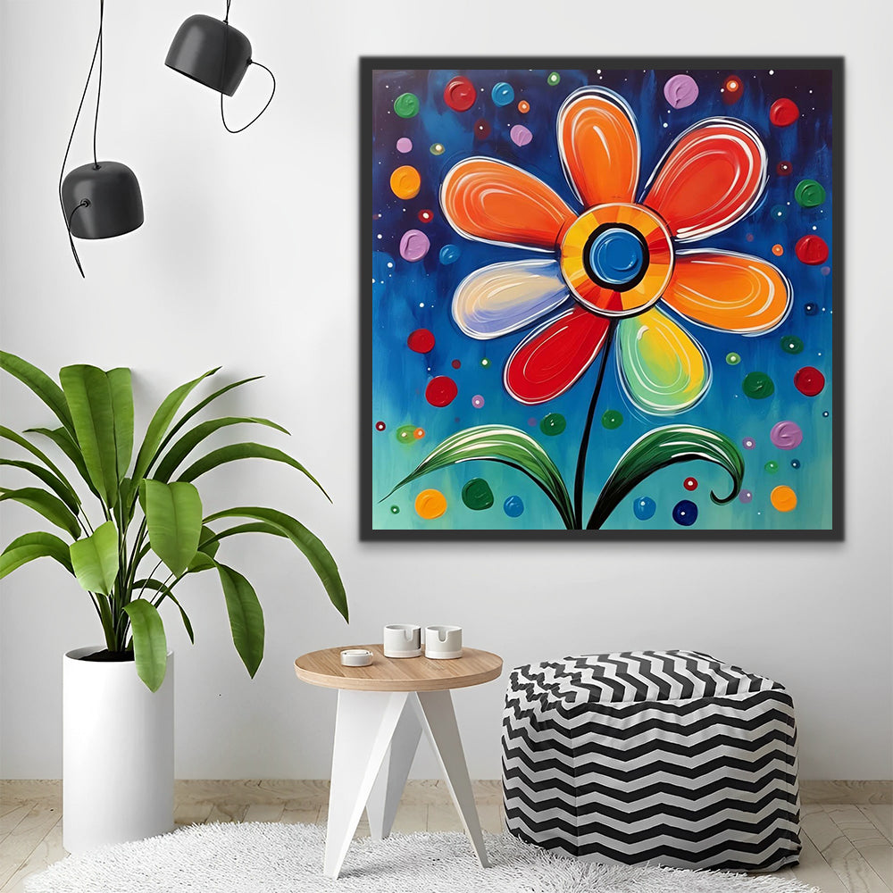 Cartoon Colorful Flower Paint by Numbers for Kids