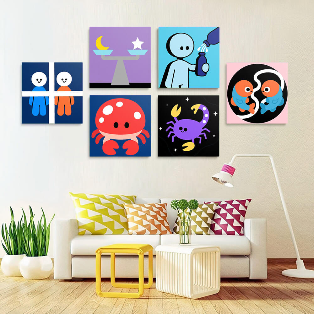 Cartoon Constellations 6 Pieces Mini Paint by Numbers 
