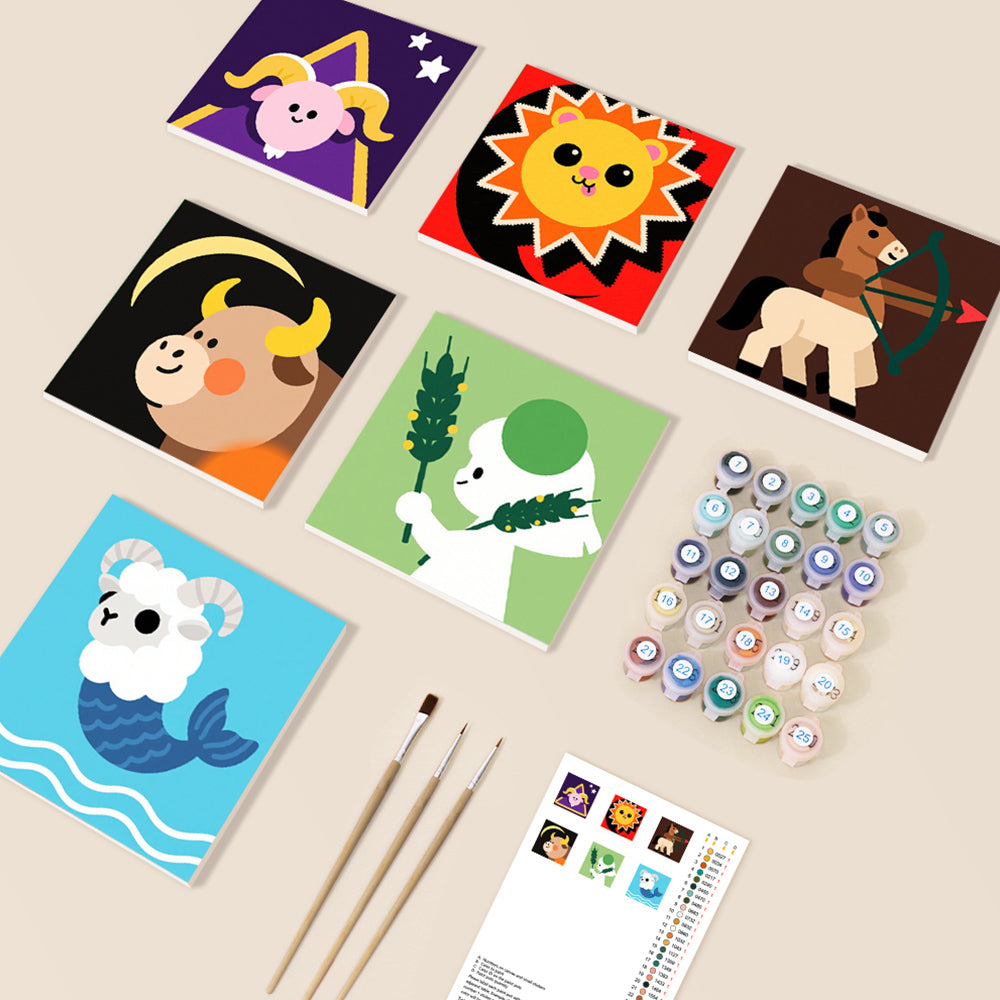 Cartoon Constellations 6 Pieces Mini Paint by Numbers