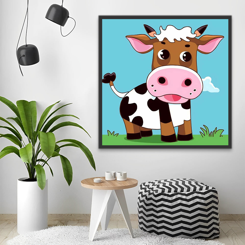 Cartoon Cow Paint by Numbers for Kids