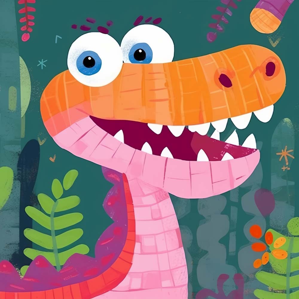 Cartoon Dinosaur Paint by Numbers for Kids