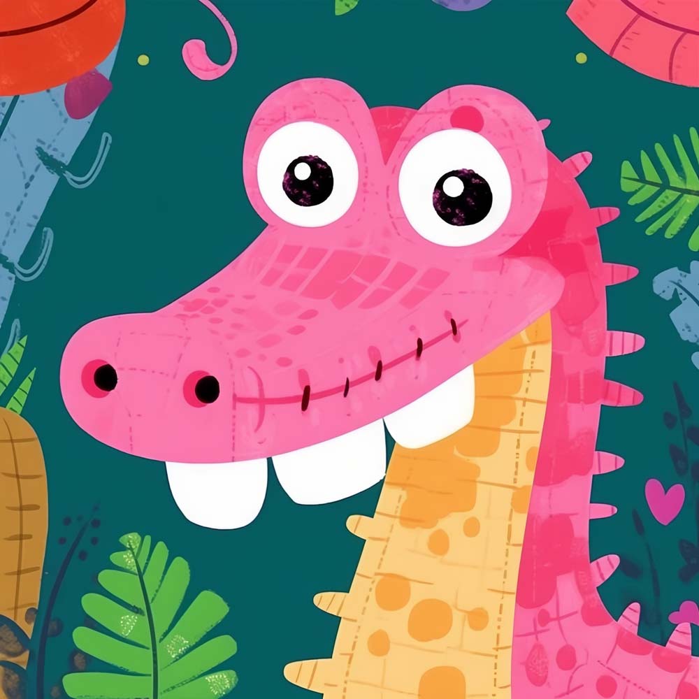 Cartoon Dinosaur with Big Teeth Paint by Numbers for Kids