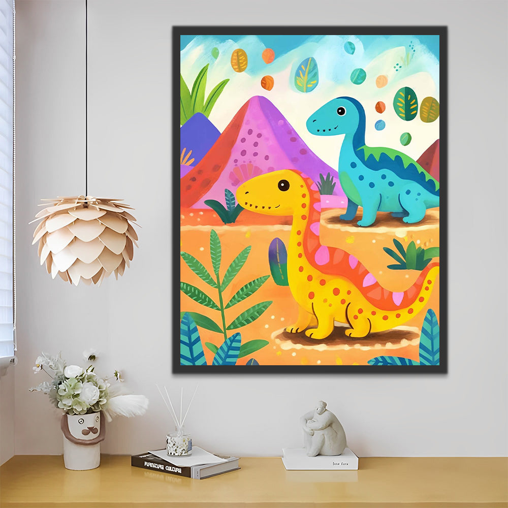 Cartoon Dinosaurs Paint by Numbers for Kids