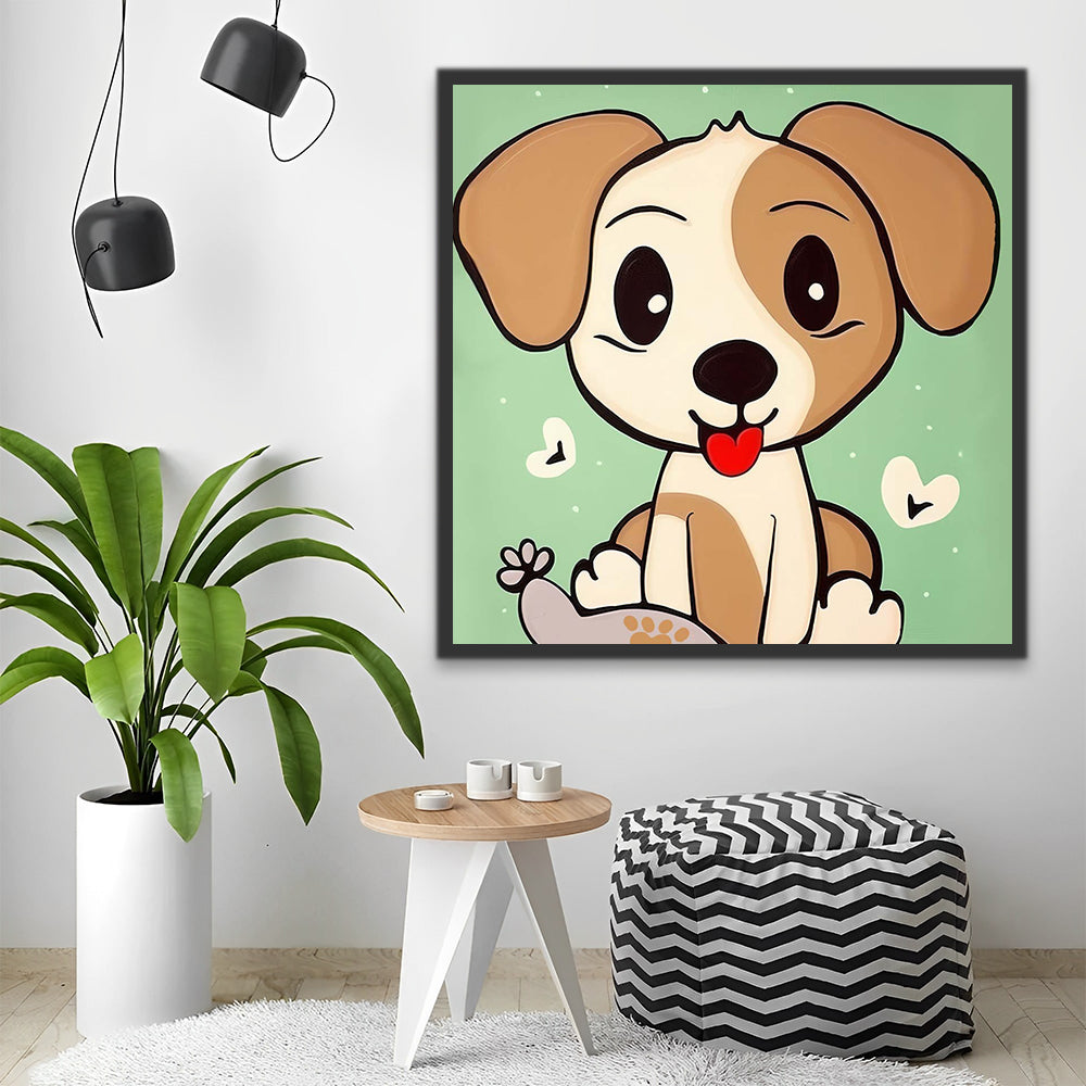 Cartoon Dog Paint by Numbers for Kids