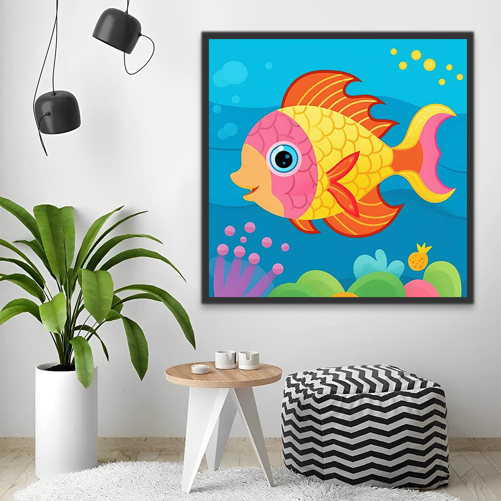 Cartoon Fish Paint by Numbers for Kids