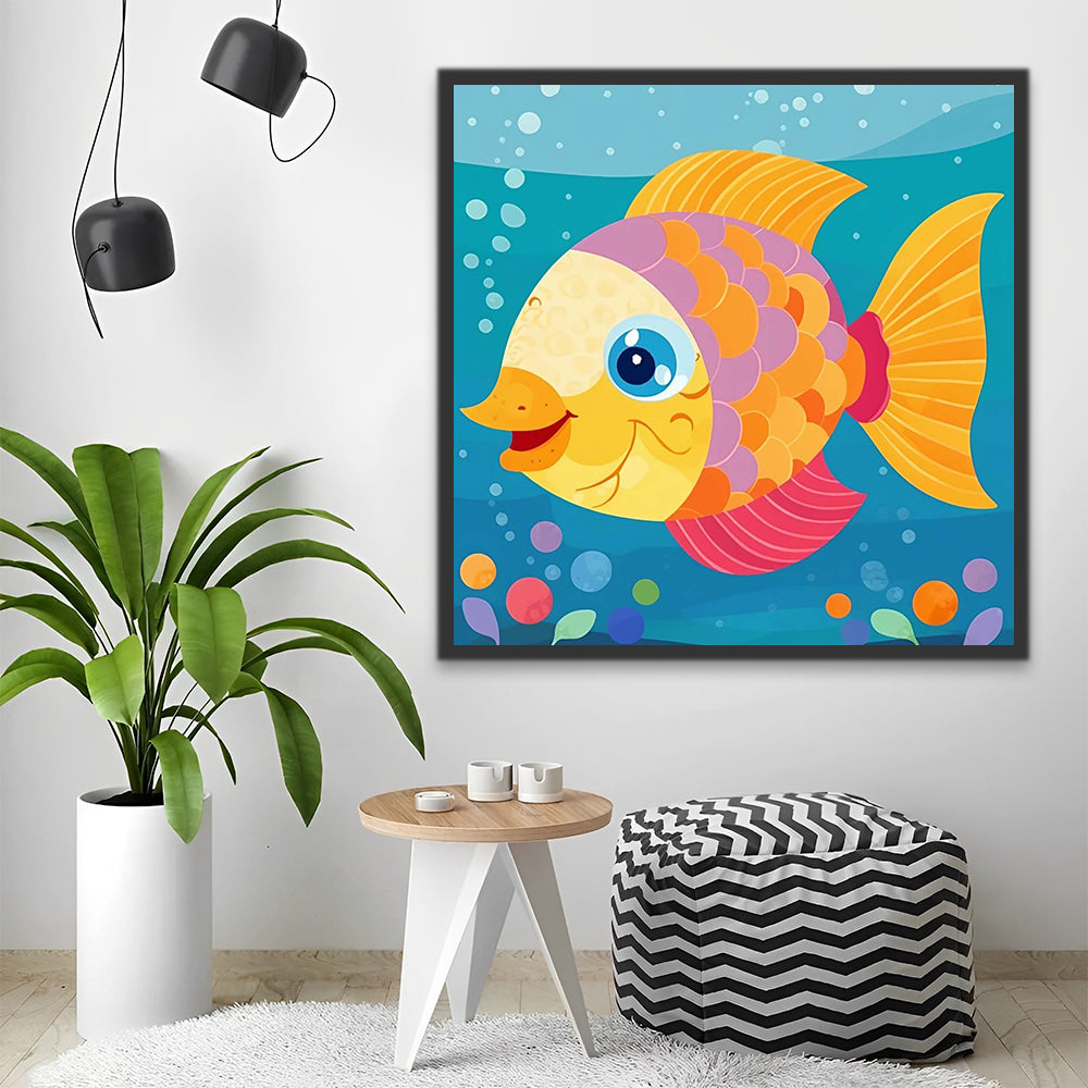 Cartoon Fish Paint by Numbers for Kids