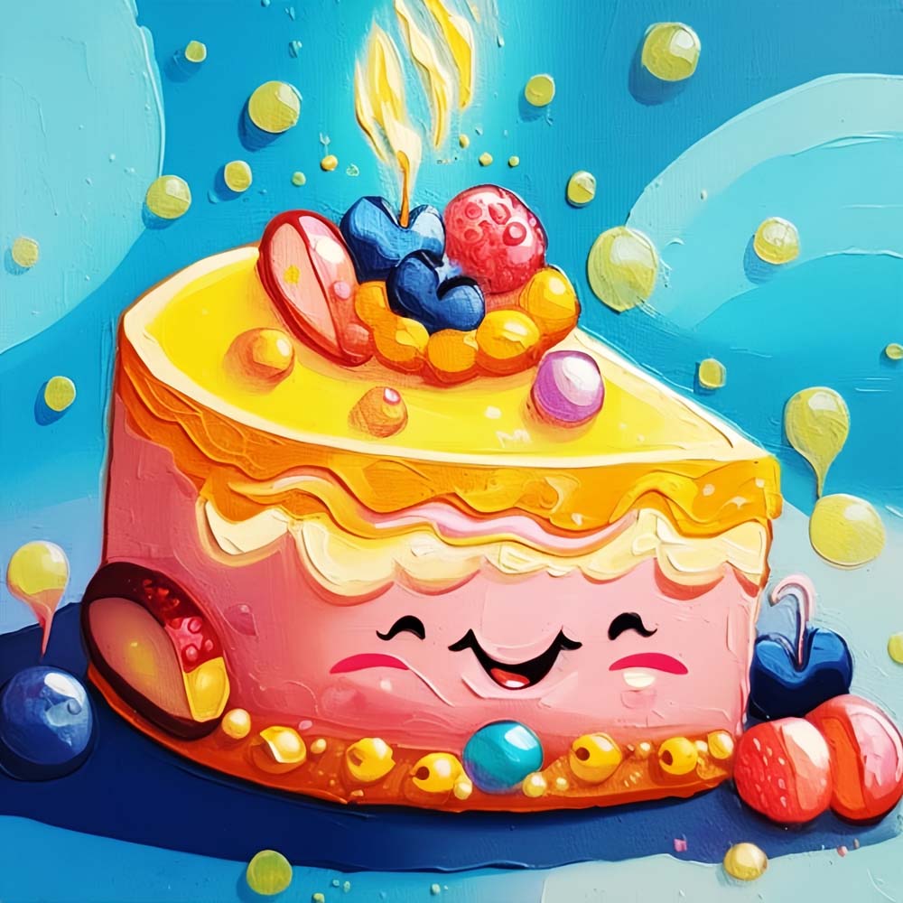 Cartoon Fruit Cake Paint by Numbers for Kids