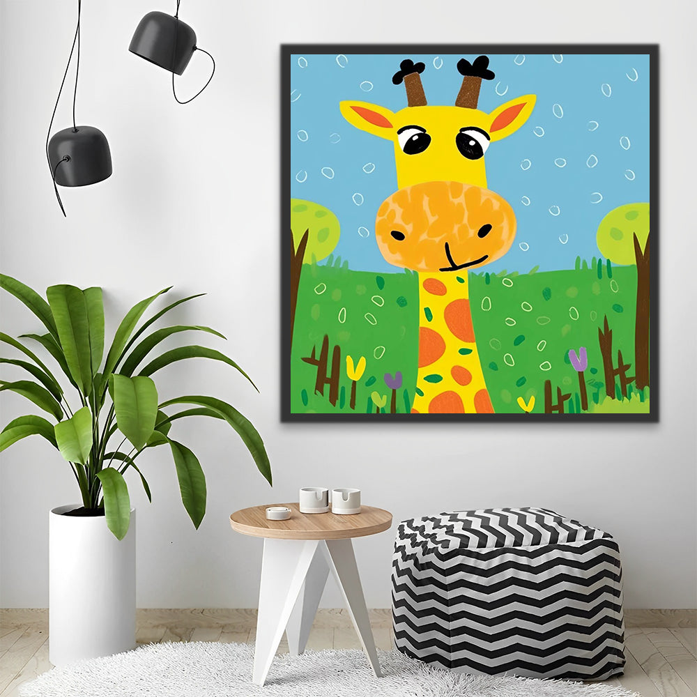 Cartoon Giraffe Paint by Numbers for Kids