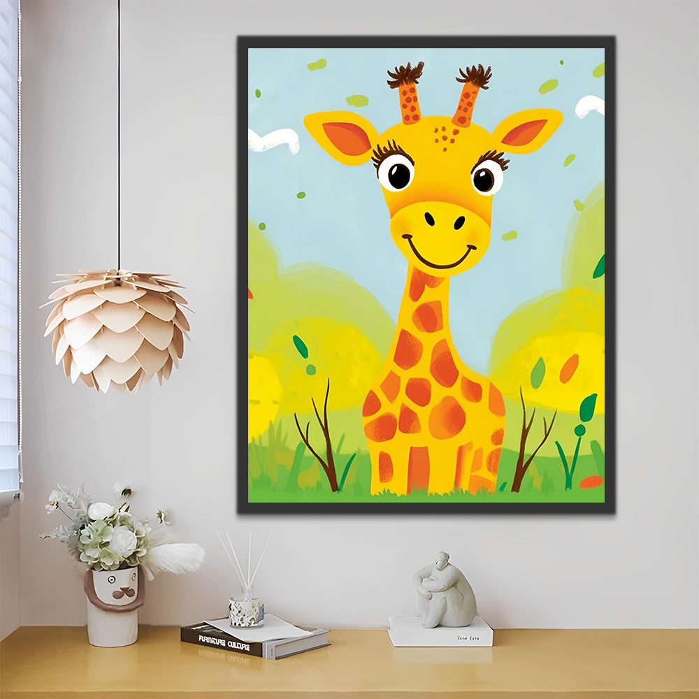 Cartoon Giraffe Paint by Numbers for Kids